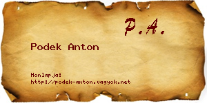 Podek Anton névjegykártya